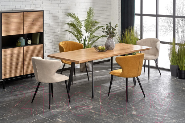 Изображение товара Обеденный стол Halmar Dickson 2 150-210x90x75 (натуральный/черный)