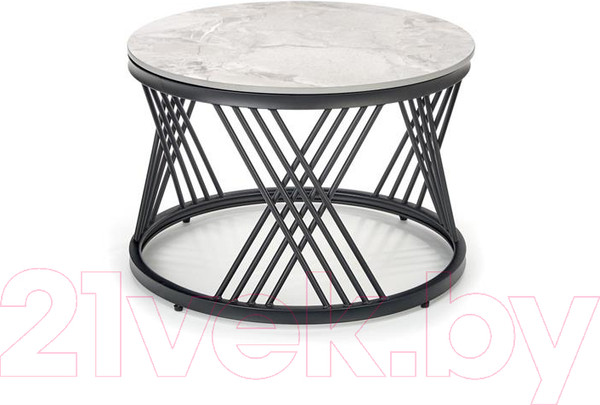 Изображение товара Комплект журнальных столиков Halmar Flamingo / V-CH-FLAMINGO-LAW (серый мрамор/черный)