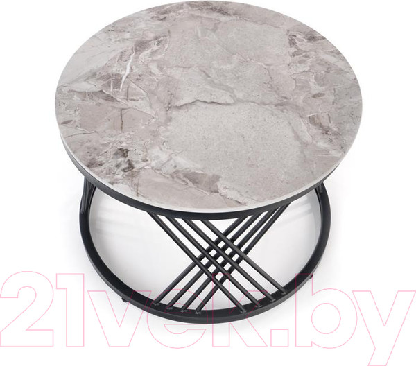 Изображение товара Комплект журнальных столиков Halmar Flamingo / V-CH-FLAMINGO-LAW (серый мрамор/черный)
