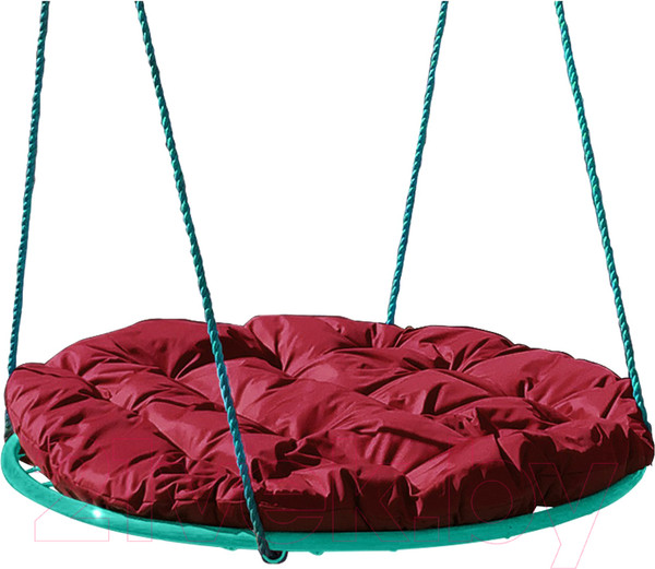 Изображение товара Качели подвесные M-Group Гнездо 0.8м / 17029902 (бордовая подушка)