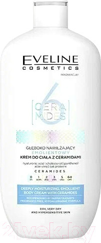 Изображение товара Крем для тела Eveline Cosmetics 6 Ceramides Увлажняющий эмолентовый Для сухой кожи (350мл)