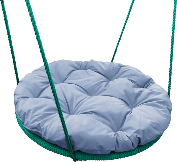 Изображение товара Качели подвесные M-Group Гнездо в оплетке 1.2м / 17069909 (серая подушка)