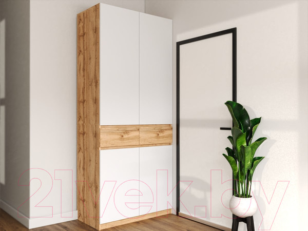 Изображение товара Шкаф Eligard Locarno 2 (дуб натуральный/белый)
