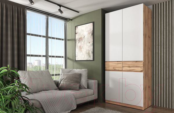 Изображение товара Шкаф Eligard Locarno 2 (дуб натуральный/белый)