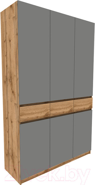 Изображение товара Шкаф Eligard Locarno 3 (дуб натуральный/дымчатый алмаз)