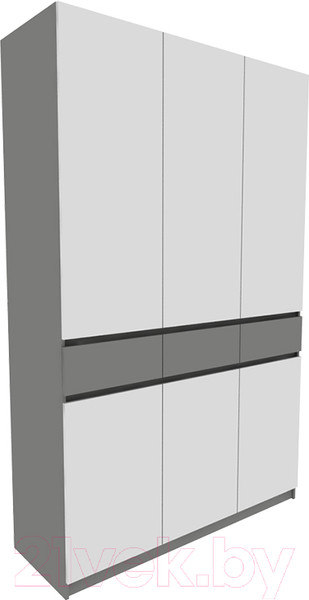 Изображение товара Шкаф Eligard Locarno 3 (дымчатый алмаз/белый)