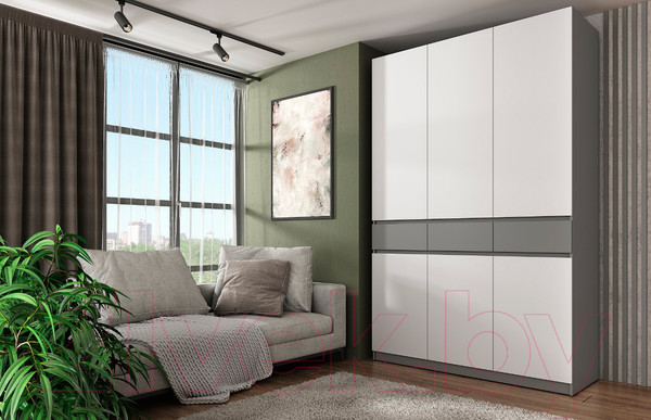 Изображение товара Шкаф Eligard Locarno 3 (дымчатый алмаз/белый)