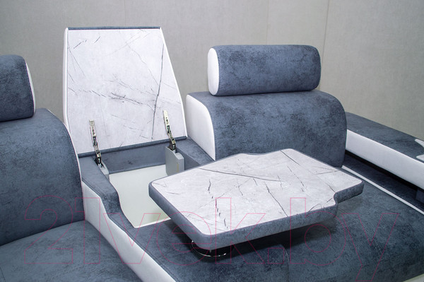 Изображение товара Диван угловой Петрамебель Марсель люкс модульный левый (светло-серый/светло-серый глори 23)