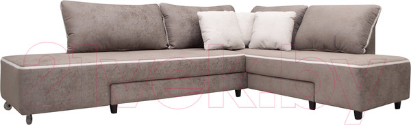 Изображение товара Диван угловой Петрамебель Оскар левый (велюр бежевый хилтон 06 какао/Хилтон 02 светло-бежевый)