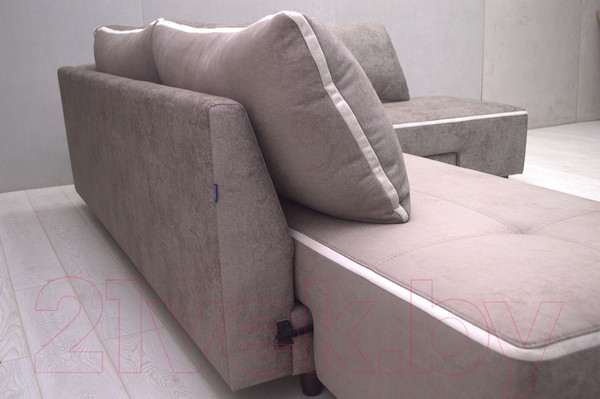 Изображение товара Диван угловой Петрамебель Оскар левый (велюр бежевый хилтон 06 какао/Хилтон 02 светло-бежевый)