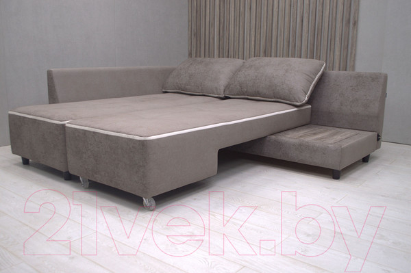 Изображение товара Диван угловой Петрамебель Оскар правый (велюр бежевый хилтон 06 какао/хилтон 02 светло-бежевый)