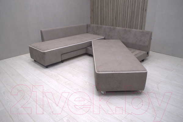 Изображение товара Диван угловой Петрамебель Оскар правый (велюр бежевый хилтон 06 какао/хилтон 02 светло-бежевый)