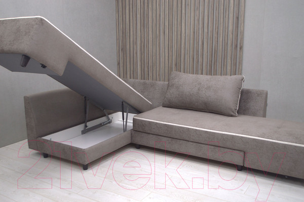 Изображение товара Диван угловой Петрамебель Оскар правый (велюр бежевый хилтон 06 какао/хилтон 02 светло-бежевый)