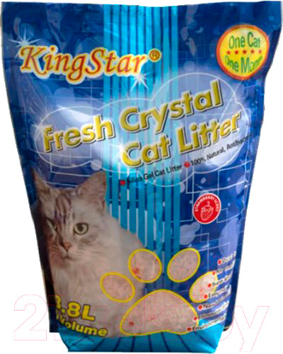 Изображение товара Наполнитель для туалета KINGSTAR Силикагелевый Клубника (3.8л/1.6кг)