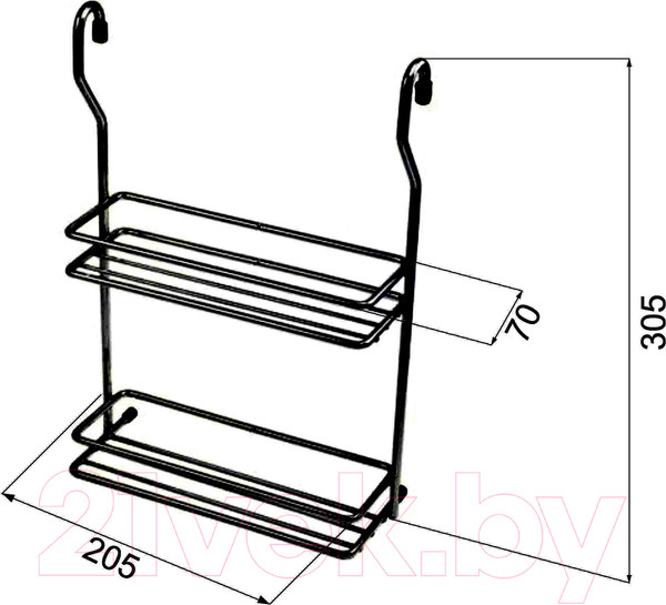 Изображение товара Полка для специй на рейлинг AKS CWJ116B (черный)