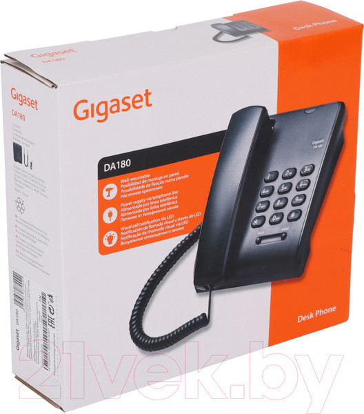 Изображение товара Проводной телефон Gigaset DA180 (черный)