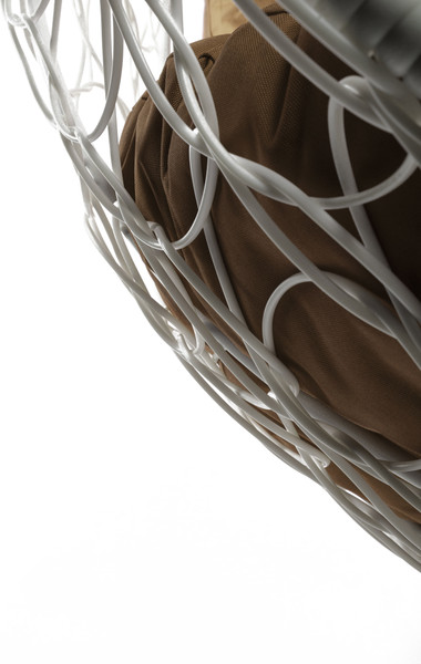 Изображение товара Кресло подвесное M-Group XL / 11120101 (белый ротанг/бежевая подушка)