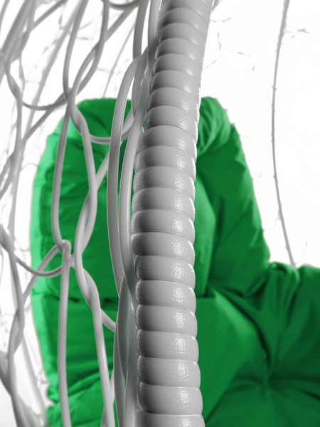 Изображение товара Кресло подвесное M-Group XL / 11120104 (белый ротанг/зеленая подушка)