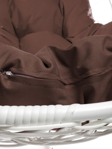 Изображение товара Кресло подвесное M-Group XL / 11120105 (белый ротанг/коричневая подушка)