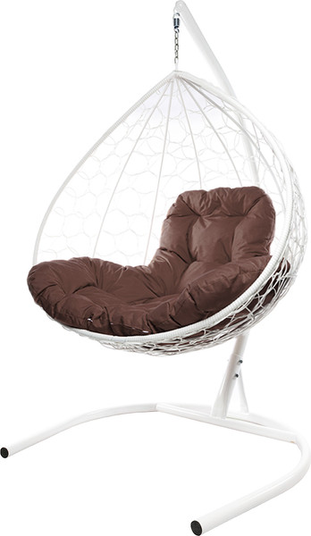 Изображение товара Кресло подвесное M-Group XL / 11120105 (белый ротанг/коричневая подушка)