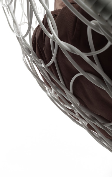 Изображение товара Кресло подвесное M-Group XL / 11120105 (белый ротанг/коричневая подушка)