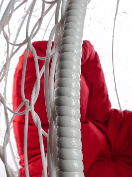 Изображение товара Кресло подвесное M-Group XL / 11120106 (белый ротанг/красная подушка)