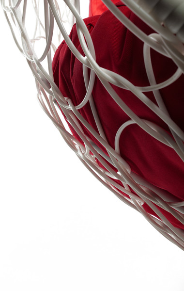 Изображение товара Кресло подвесное M-Group XL / 11120106 (белый ротанг/красная подушка)