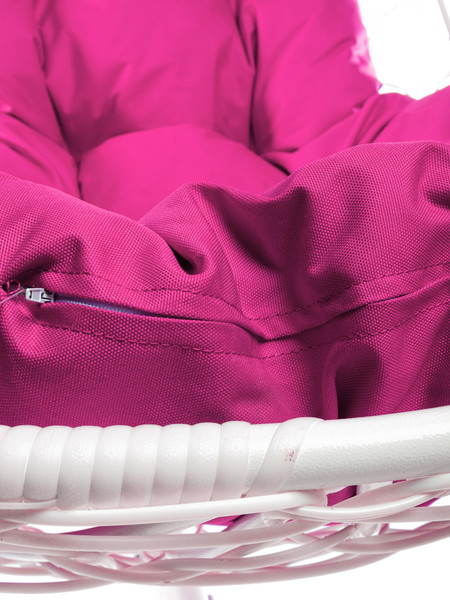 Изображение товара Кресло подвесное M-Group XL / 11120108 (белый ротанг/розовая подушка)