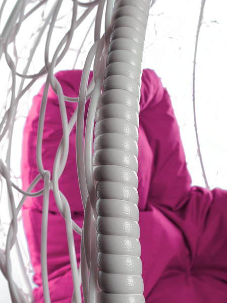 Изображение товара Кресло подвесное M-Group XL / 11120108 (белый ротанг/розовая подушка)