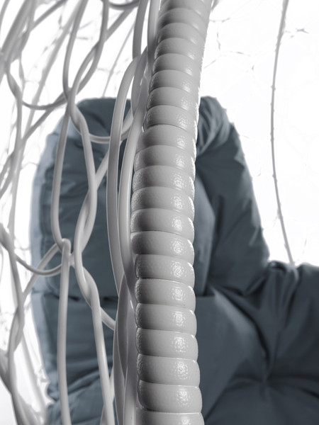 Изображение товара Кресло подвесное M-Group XL / 11120109 (белый ротанг/серая подушка)