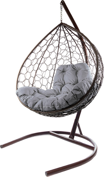 Изображение товара Кресло подвесное M-Group XL / 11120209 (коричневый ротанг/серая подушка)