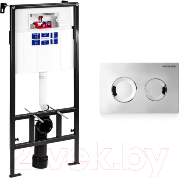 Изображение товара Инсталляция для унитаза Bettoserb Sava Fix Slim / SET40006469 (с кнопкой смыва)