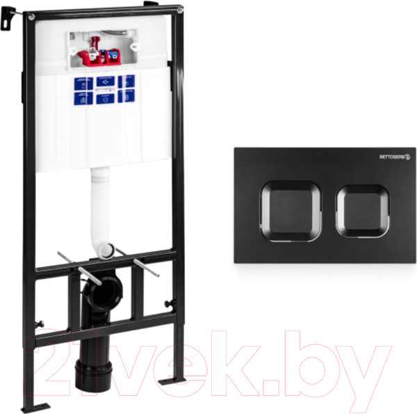 Изображение товара Инсталляция для унитаза Bettoserb Sava Fix Slim / SET40006471 (с кнопкой смыва)