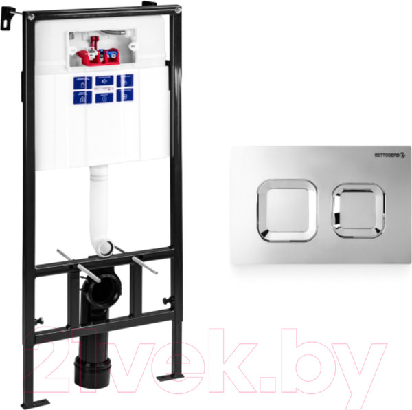 Изображение товара Инсталляция для унитаза Bettoserb Sava Fix Slim / SET40006473 (с кнопкой смыва)