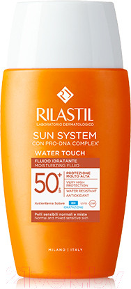 Изображение товара Крем солнцезащитный Rilastil Sun System Water Touch SPF 50+ Увлажняющий тонирующий (50мл)