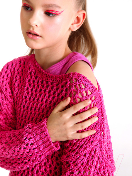 Изображение товара Джемпер детский Amarobaby Knit Trend / AB-OD21-KNITT2602/06-128 (розовый, р.128)