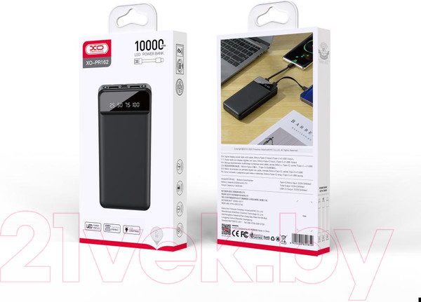 Изображение товара Портативное зарядное устройство XO PR164 30000mAh (черный)