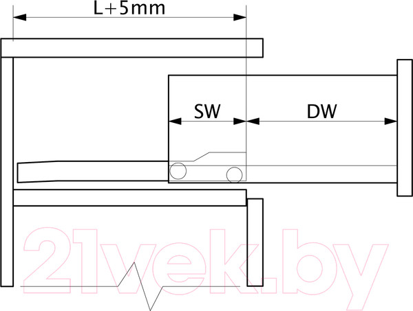 Изображение товара Комплект направляющих мебельных AKS Роликовые L-350 (белый)