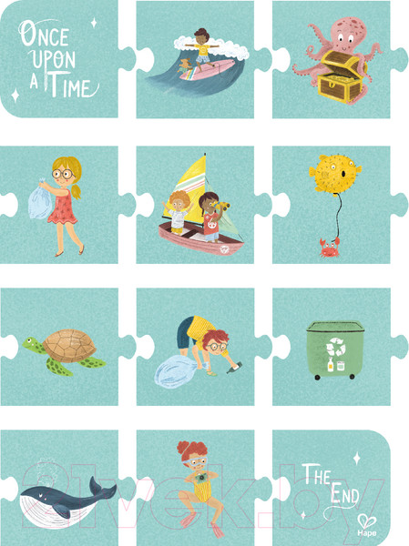 Изображение товара Набор пазлов Hape Океанические друзья 3 в 1 / E1645_HP