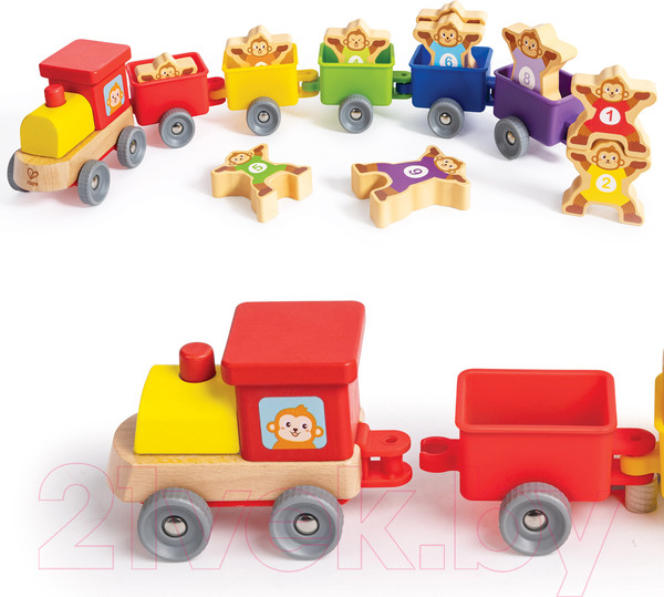 Изображение товара Поезд игрушечный Hape Железнодорожный с цифрами / E1075_HP