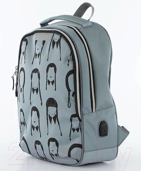 Изображение товара Школьный рюкзак Ecotope Kids Венсдей / 057-22003/1-21-GRY (серый)