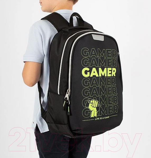 Изображение товара Школьный рюкзак Ecotope Kids Gamer / 057-22003/1-27-CLR (черный)