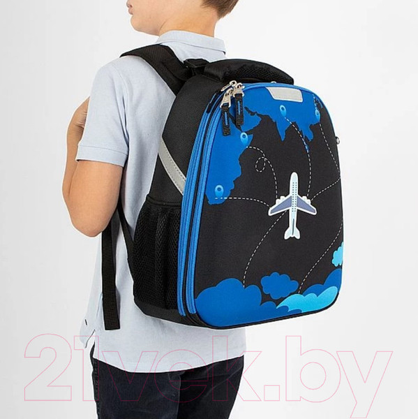 Изображение товара Школьный рюкзак Ecotope Kids Самолет / 057-540-153-CLR (Dark Color)