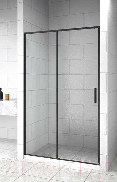 Изображение товара Душевая дверь Aquanet Pleasure Evo 130 / AE65-N130-BT (черный анодированный/прозрачное стекло)