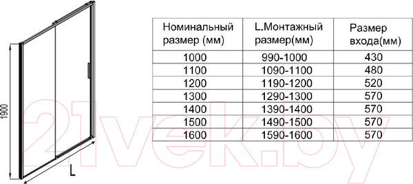 Изображение товара Душевая дверь Aquanet Pleasure Evo 160 / AE65-N160-BT (черный анодированный/прозрачное стекло)