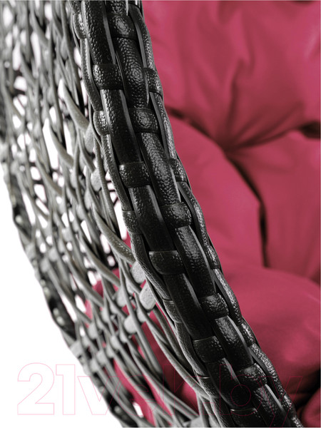 Изображение товара Кресло подвесное M-Group Для двоих Люкс / 11510202 (коричневый ротанг/бордовая подушка)