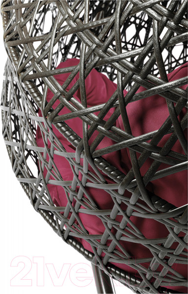 Изображение товара Кресло подвесное M-Group Для двоих Люкс / 11510202 (коричневый ротанг/бордовая подушка)