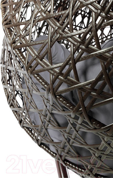 Изображение товара Кресло подвесное M-Group Для двоих Люкс / 11510209 (коричневый ротанг/серая подушка)