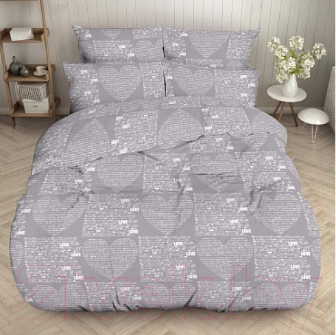 Изображение товара Комплект постельного белья Моё бельё Б Евро Сердцеед / 7991/1