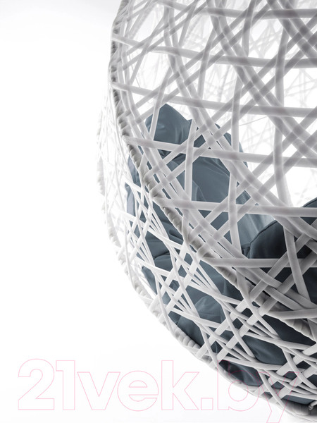 Изображение товара Кресло подвесное M-Group Для двоих Люкс / 11510109 (белый ротанг/серая подушка)